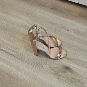 Rose gold block heel